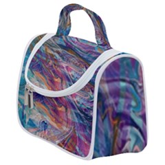 Abstarct Cobalt Waves Satchel Handbag by kaleidomarblingart