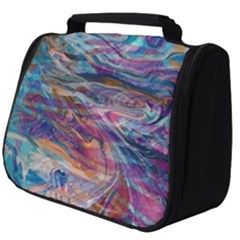 Abstarct Cobalt Waves Full Print Travel Pouch (big) by kaleidomarblingart