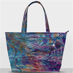 Abstarct Cobalt Waves Back Pocket Shoulder Bag  by kaleidomarblingart