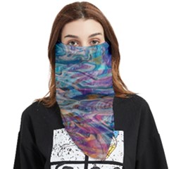 Abstarct Cobalt Waves Face Covering Bandana (triangle) by kaleidomarblingart