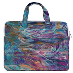 Abstarct Cobalt Waves Macbook Pro 16  Double Pocket Laptop Bag  by kaleidomarblingart