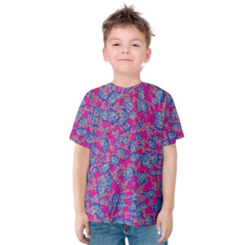 Colorful Cosutme Collage Motif Pattern Kids  Cotton T-shirt by dflcprintsclothing