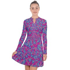 Colorful Cosutme Collage Motif Pattern Long Sleeve Panel Dress by dflcprintsclothing