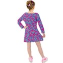 Colorful cosutme collage motif pattern Kids  Long Sleeve Velvet Dress View2