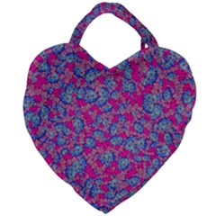 Colorful Cosutme Collage Motif Pattern Giant Heart Shaped Tote by dflcprintsclothing