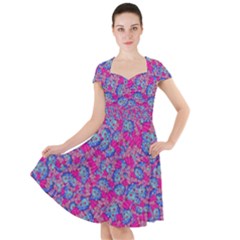 Colorful Cosutme Collage Motif Pattern Cap Sleeve Midi Dress by dflcprintsclothing