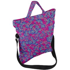 Colorful Cosutme Collage Motif Pattern Fold Over Handle Tote Bag by dflcprintsclothing