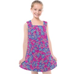 Colorful Cosutme Collage Motif Pattern Kids  Cross Back Dress by dflcprintsclothing