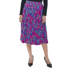 Colorful Cosutme Collage Motif Pattern Classic Velour Midi Skirt  by dflcprintsclothing