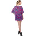 Colorful cosutme collage motif pattern Oversized Chiffon Top View2