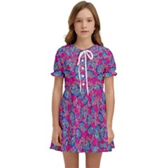 Colorful Cosutme Collage Motif Pattern Kids  Sweet Collar Dress by dflcprintsclothing