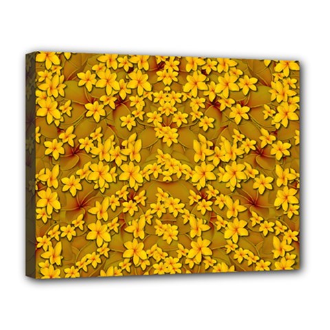 Blooming Flowers Of Lotus Paradise Canvas 14  X 11  (stretched) by pepitasart