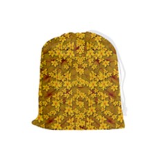 Blooming Flowers Of Lotus Paradise Drawstring Pouch (large) by pepitasart