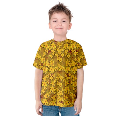 Blooming Flowers Of Lotus Paradise Kids  Cotton T-shirt by pepitasart