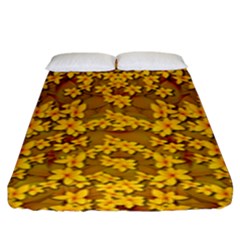 Blooming Flowers Of Lotus Paradise Fitted Sheet (king Size) by pepitasart