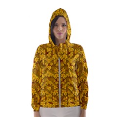 Blooming Flowers Of Lotus Paradise Women s Hooded Windbreaker