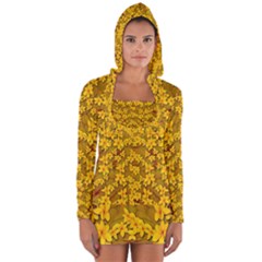 Blooming Flowers Of Lotus Paradise Long Sleeve Hooded T-shirt by pepitasart