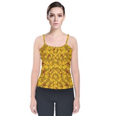 Blooming Flowers Of Lotus Paradise Velvet Spaghetti Strap Top by pepitasart