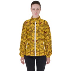 Blooming Flowers Of Lotus Paradise Women s High Neck Windbreaker by pepitasart