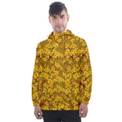 Blooming Flowers Of Lotus Paradise Men s Front Pocket Pullover Windbreaker