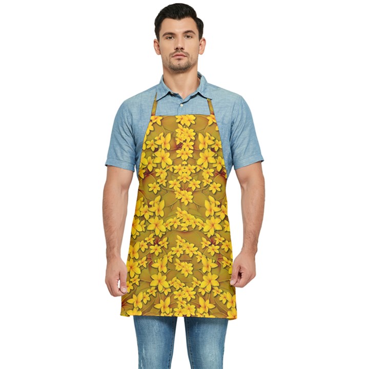 Blooming Flowers Of Lotus Paradise Kitchen Apron