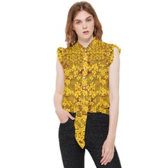 Blooming Flowers Of Lotus Paradise Frill Detail Shirt by pepitasart