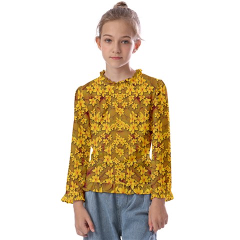 Blooming Flowers Of Lotus Paradise Kids  Frill Detail T-shirt by pepitasart