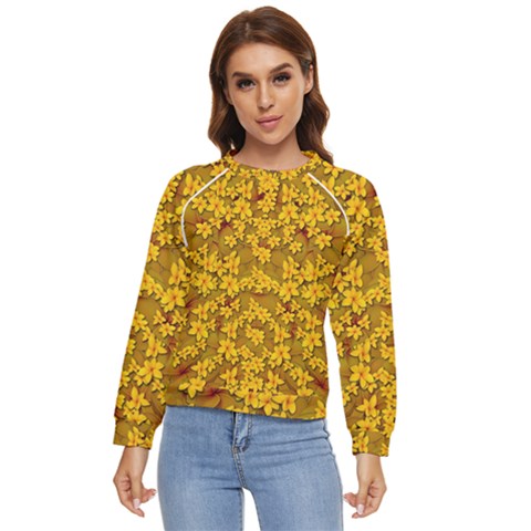 Blooming Flowers Of Lotus Paradise Women s Long Sleeve Raglan T-shirt by pepitasart