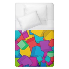 Abstract Cube Colorful  3d Square Pattern Duvet Cover (single Size) by Cemarart