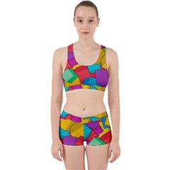 Abstract Cube Colorful  3d Square Pattern Work It Out Gym Set by Cemarart