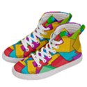 Abstract Cube Colorful  3d Square Pattern Women s Hi-Top Skate Sneakers View2