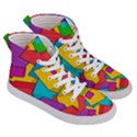 Abstract Cube Colorful  3d Square Pattern Women s Hi-Top Skate Sneakers View3