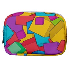 Abstract Cube Colorful  3d Square Pattern Make Up Pouch (small) by Cemarart