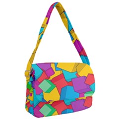 Abstract Cube Colorful  3d Square Pattern Courier Bag by Cemarart