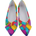 Abstract Cube Colorful  3d Square Pattern Women s Bow Heels View1