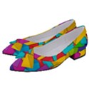 Abstract Cube Colorful  3d Square Pattern Women s Bow Heels View2