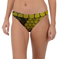 Yellow Hexagons 3d Art Honeycomb Hexagon Pattern Band Bikini Bottoms by Cemarart