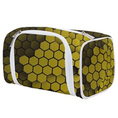 Yellow Hexagons 3d Art Honeycomb Hexagon Pattern Toiletries Pouch