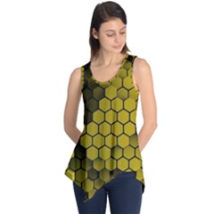 Yellow Hexagons 3d Art Honeycomb Hexagon Pattern Sleeveless Tunic by Cemarart