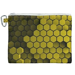 Yellow Hexagons 3d Art Honeycomb Hexagon Pattern Canvas Cosmetic Bag (xxl) by Cemarart