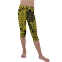 Yellow Hexagons 3d Art Honeycomb Hexagon Pattern Kids  Lightweight Velour Capri Leggings  View1