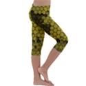 Yellow Hexagons 3d Art Honeycomb Hexagon Pattern Kids  Lightweight Velour Capri Leggings  View3