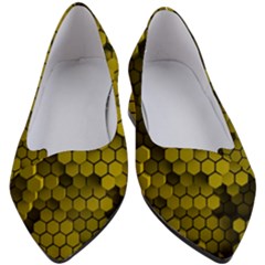 Yellow Hexagons 3d Art Honeycomb Hexagon Pattern Women s Block Heels  by Cemarart