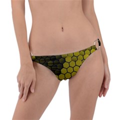 Yellow Hexagons 3d Art Honeycomb Hexagon Pattern Ring Detail Bikini Bottoms by Cemarart