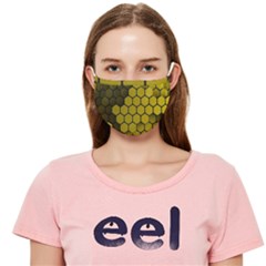 Yellow Hexagons 3d Art Honeycomb Hexagon Pattern Cloth Face Mask (adult) by Cemarart