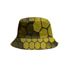 Yellow Hexagons 3d Art Honeycomb Hexagon Pattern Inside Out Bucket Hat (kids) by Cemarart