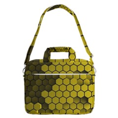 Yellow Hexagons 3d Art Honeycomb Hexagon Pattern Macbook Pro 16  Shoulder Laptop Bag by Cemarart