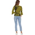 Yellow Hexagons 3d Art Honeycomb Hexagon Pattern Bell Sleeve Top View4