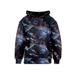 Fractal Cube 3d Art Nightmare Abstract Kids  Pullover Hoodie by Cemarart