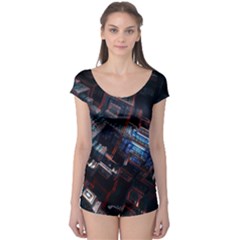 Fractal Cube 3d Art Nightmare Abstract Boyleg Leotard  by Cemarart